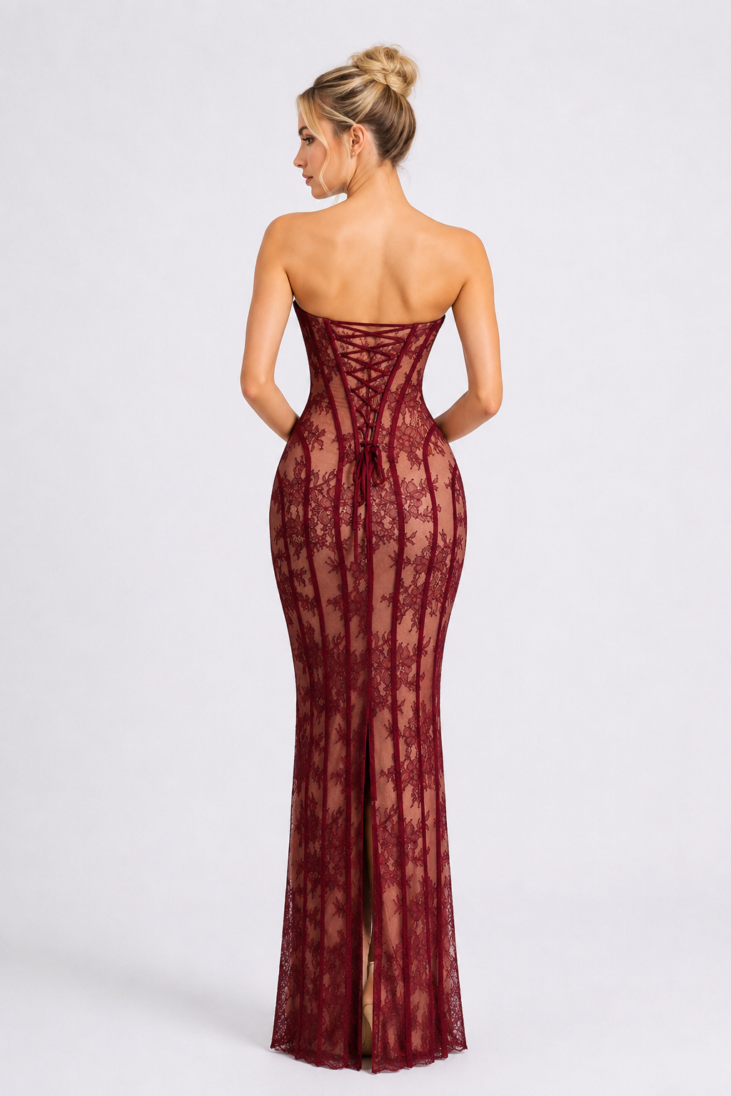 Elowen Lace Tube Maxi Dress