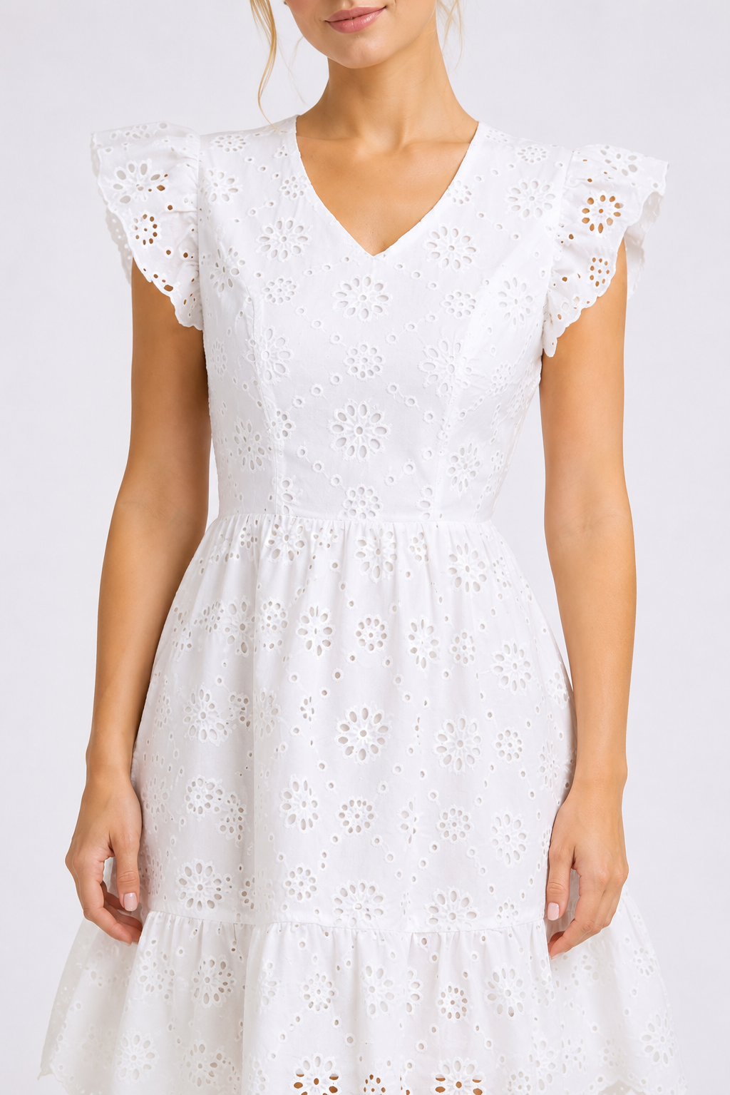 Isabella Eyelet Mini Dress