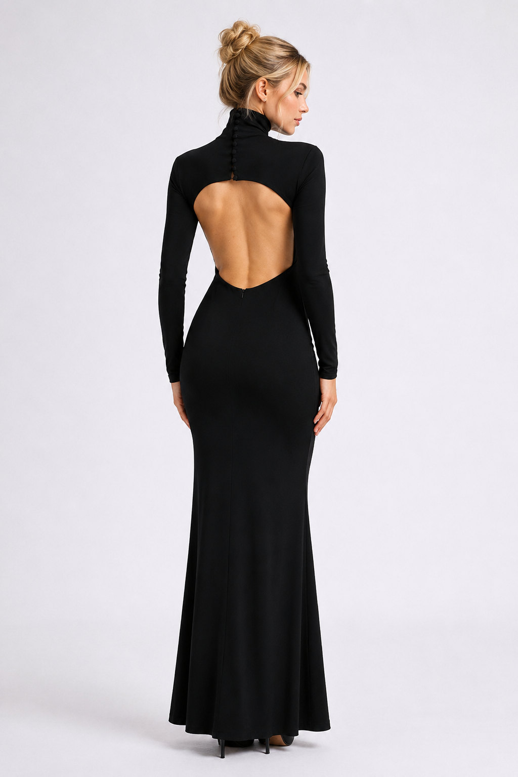 Noir Backless Maxi Dress