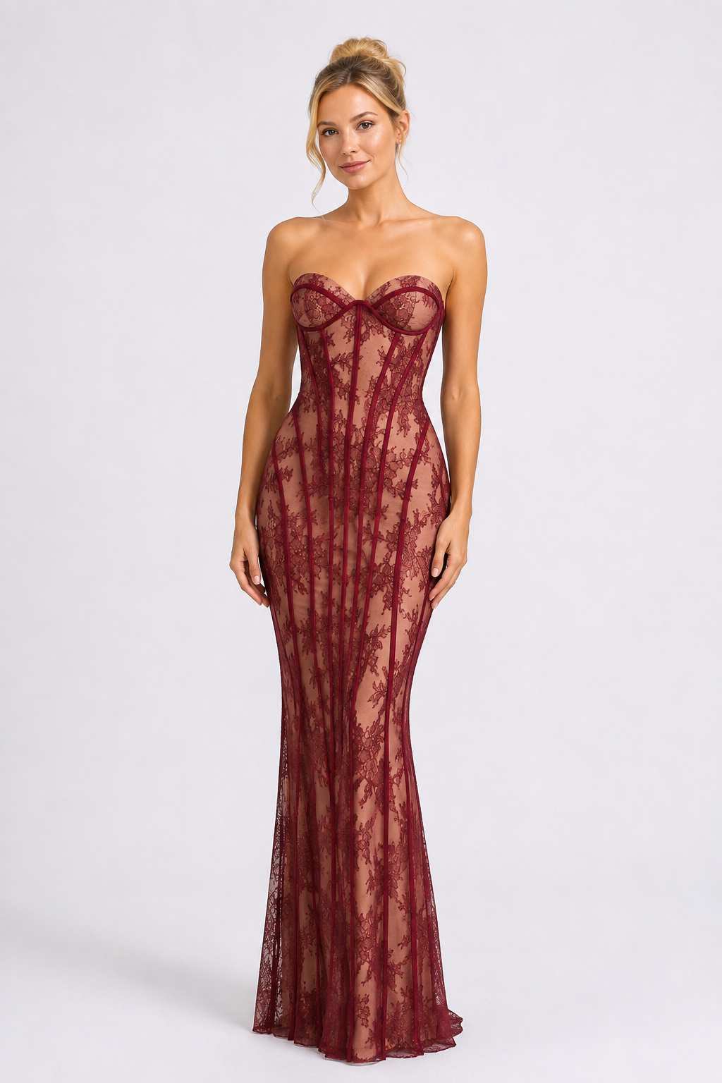 Elowen Lace Tube Maxi Dress