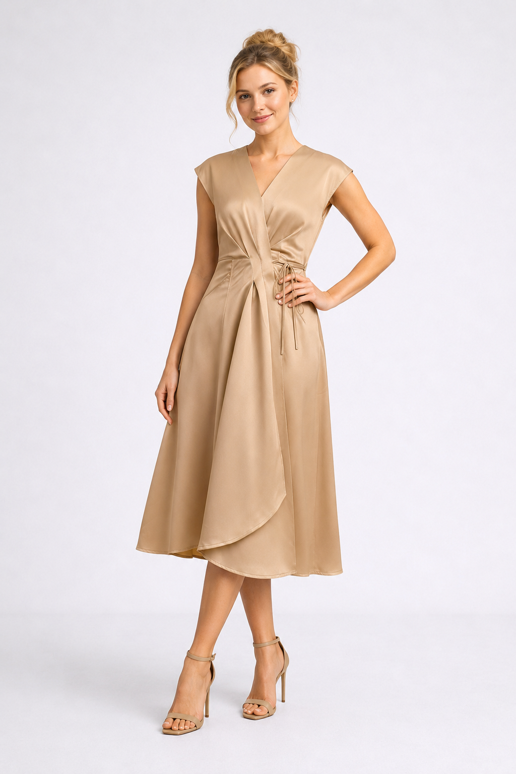 Camille Satin Midi Dress