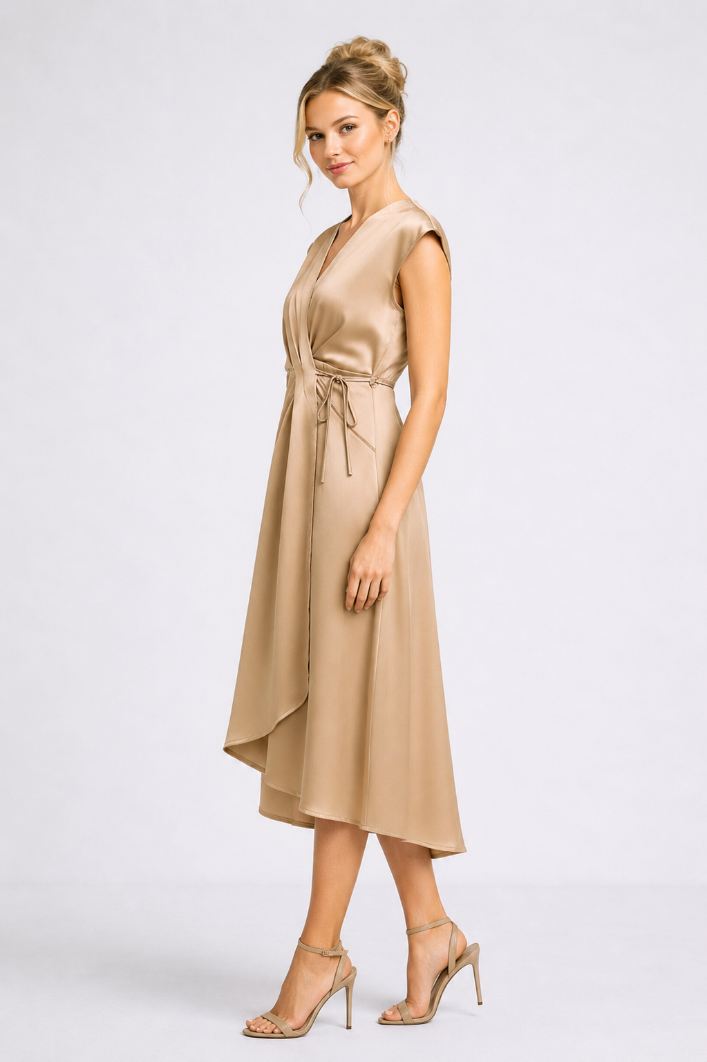 Camille Satin Midi Dress