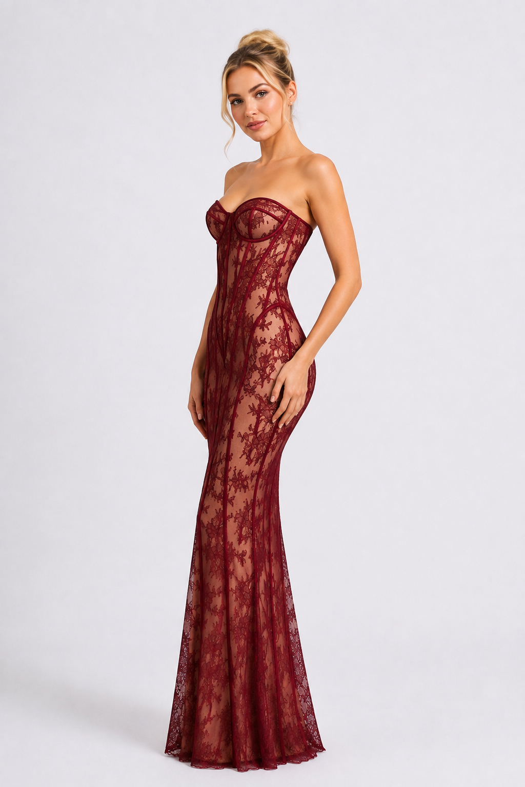 Elowen Lace Tube Maxi Dress