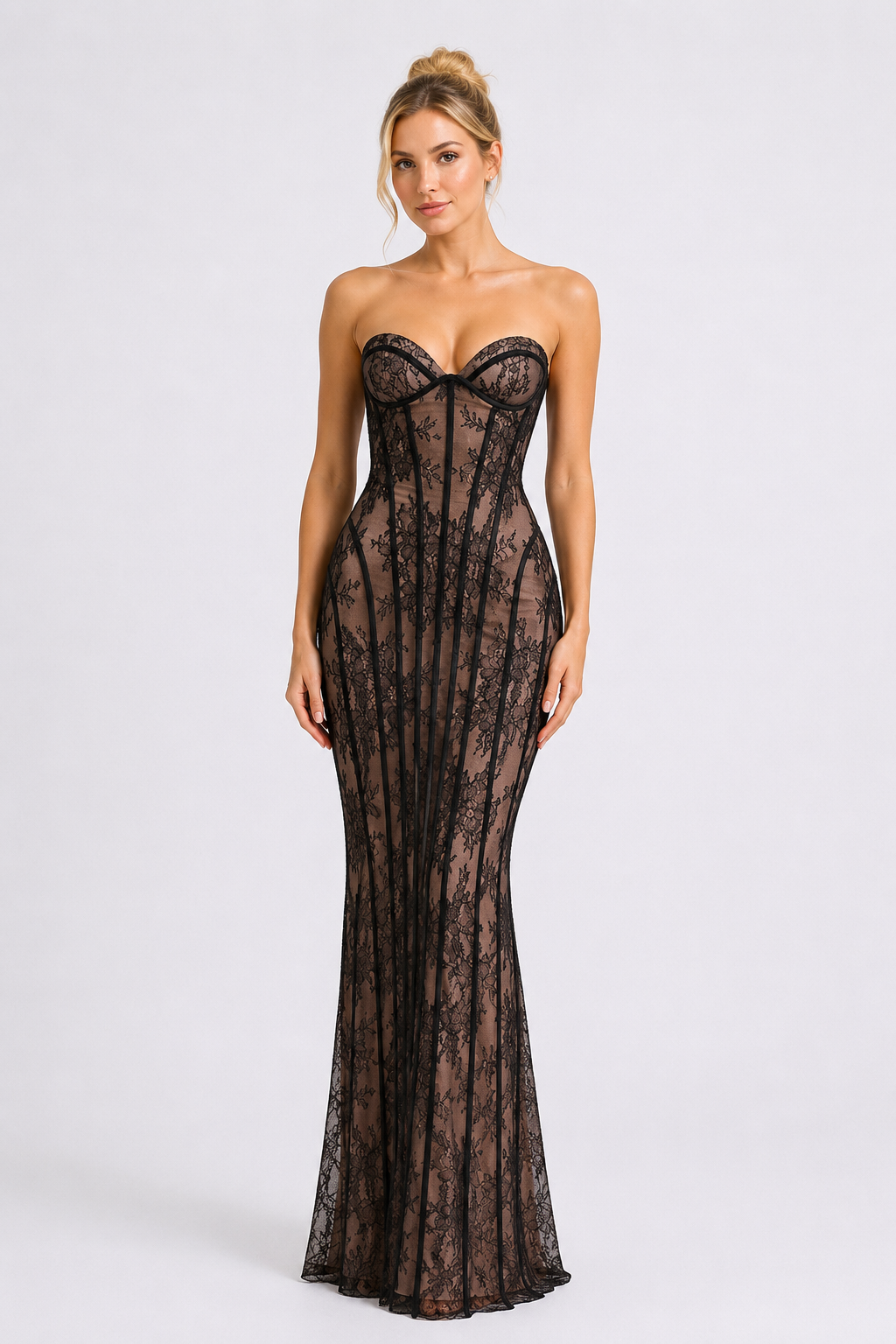Elowen Lace Tube Maxi Dress