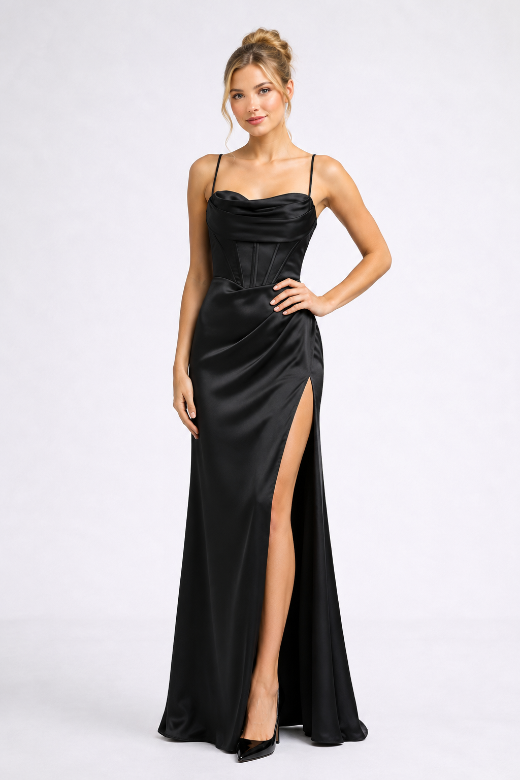 Celeste Satin Maxi Dress