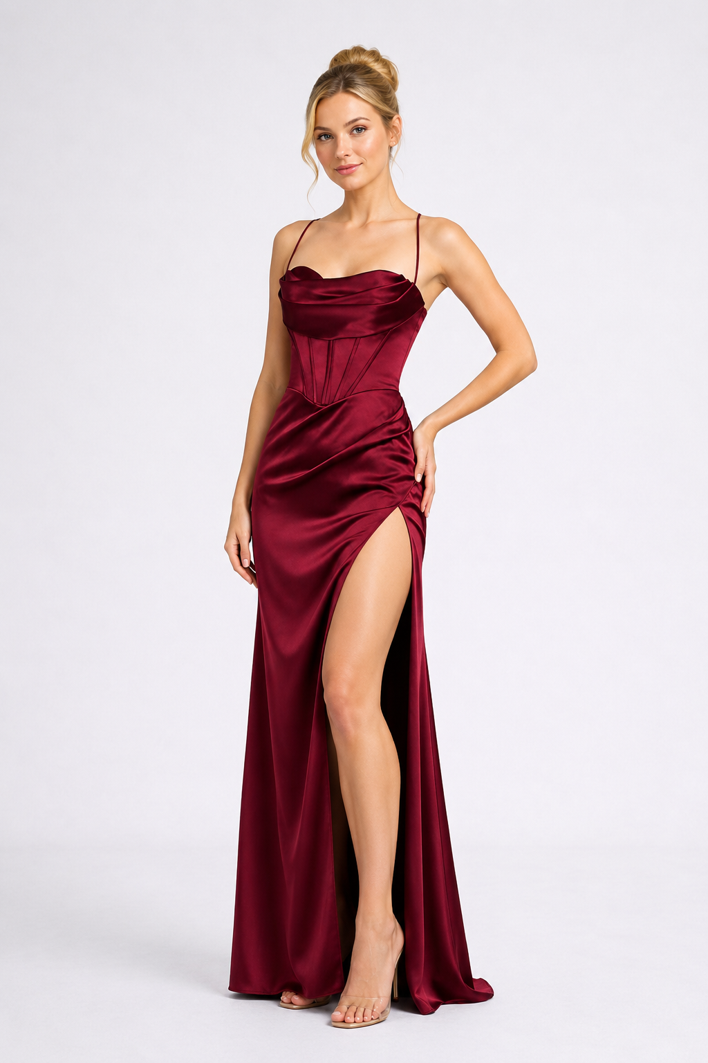 Celeste Satin Maxi Dress
