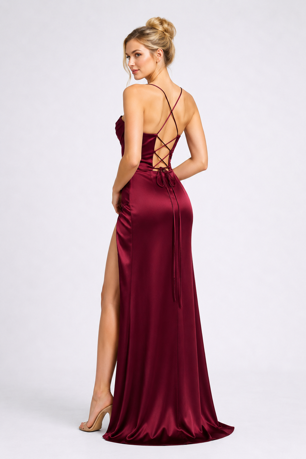 Celeste Satin Maxi Dress