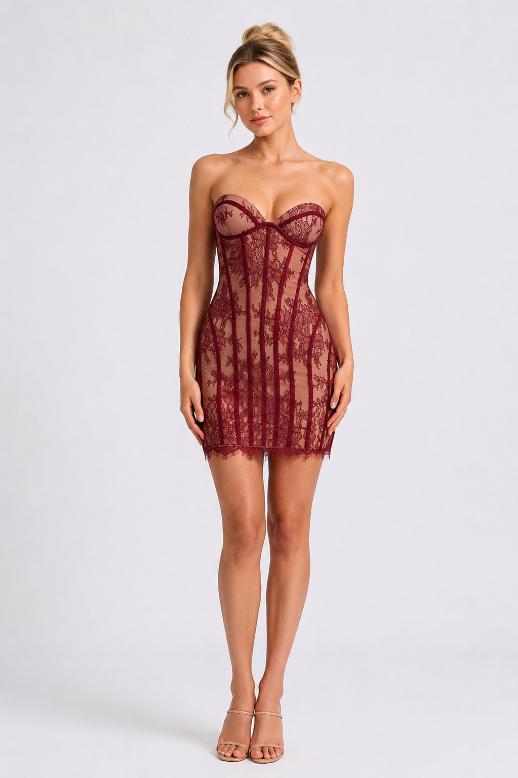 Elowen Lace Tube Mini Dress
