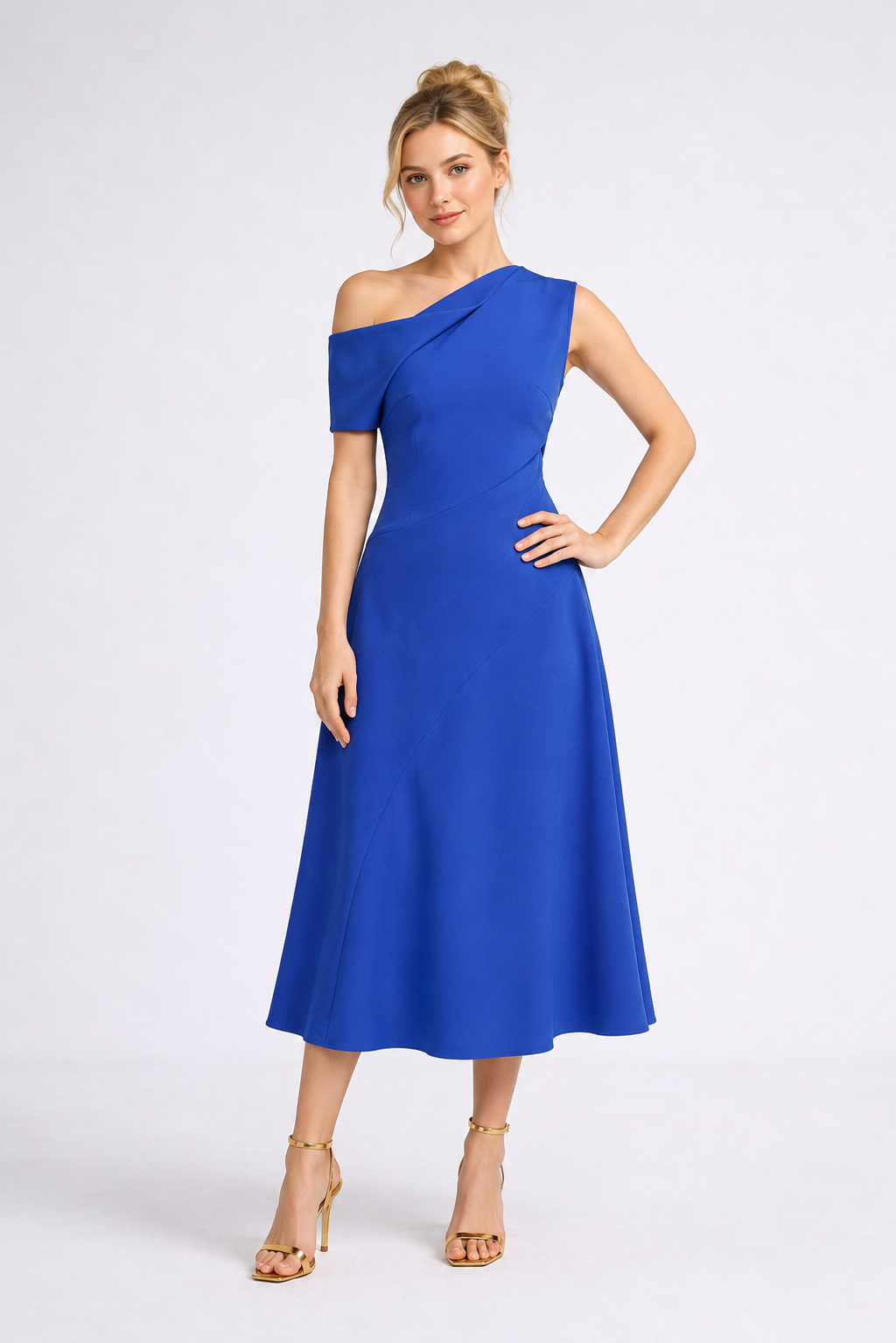 Serena One-Shoulder Midi Dress