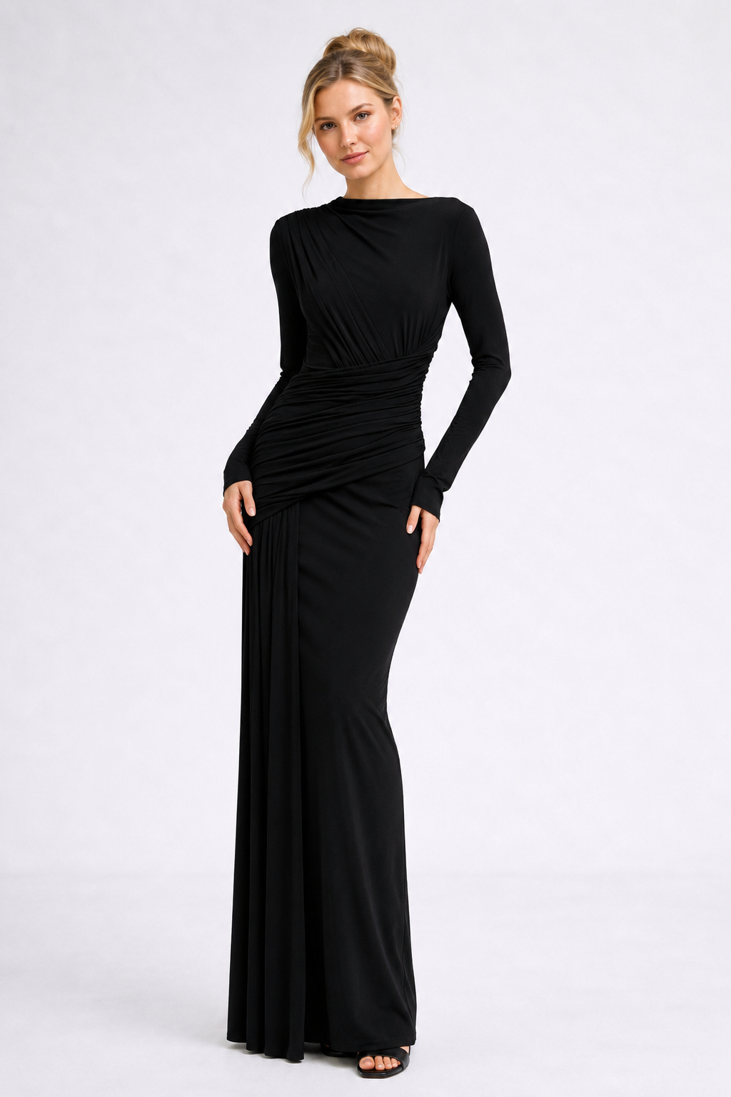 Elara Ruched Maxi Dress