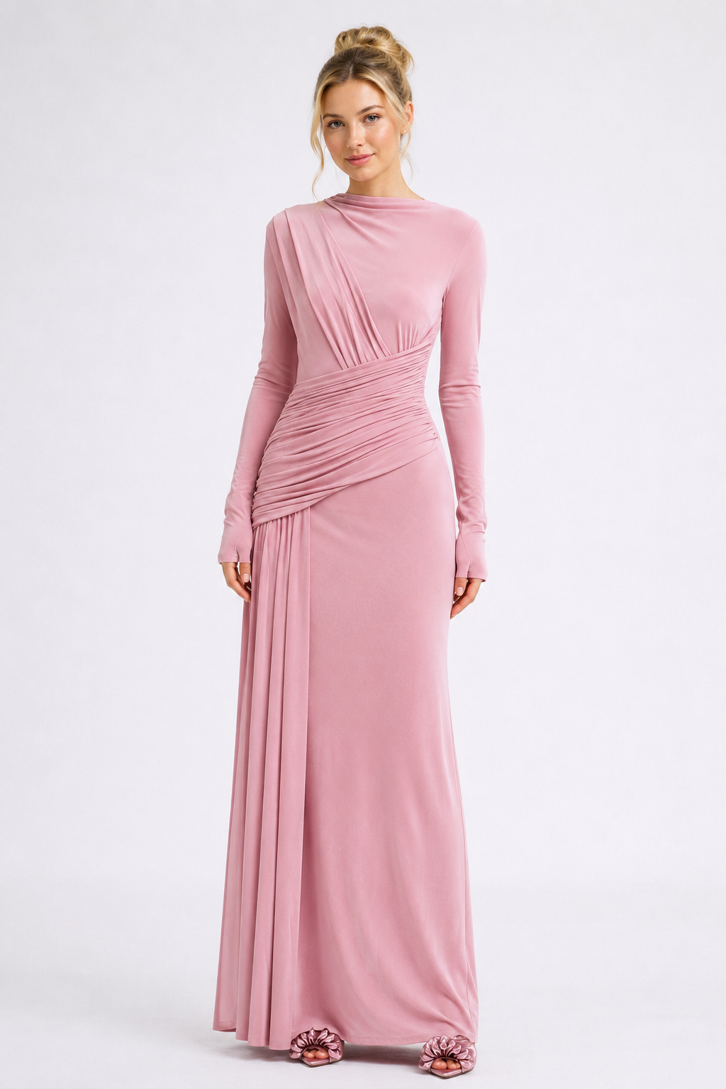 Elara Ruched Maxi Dress