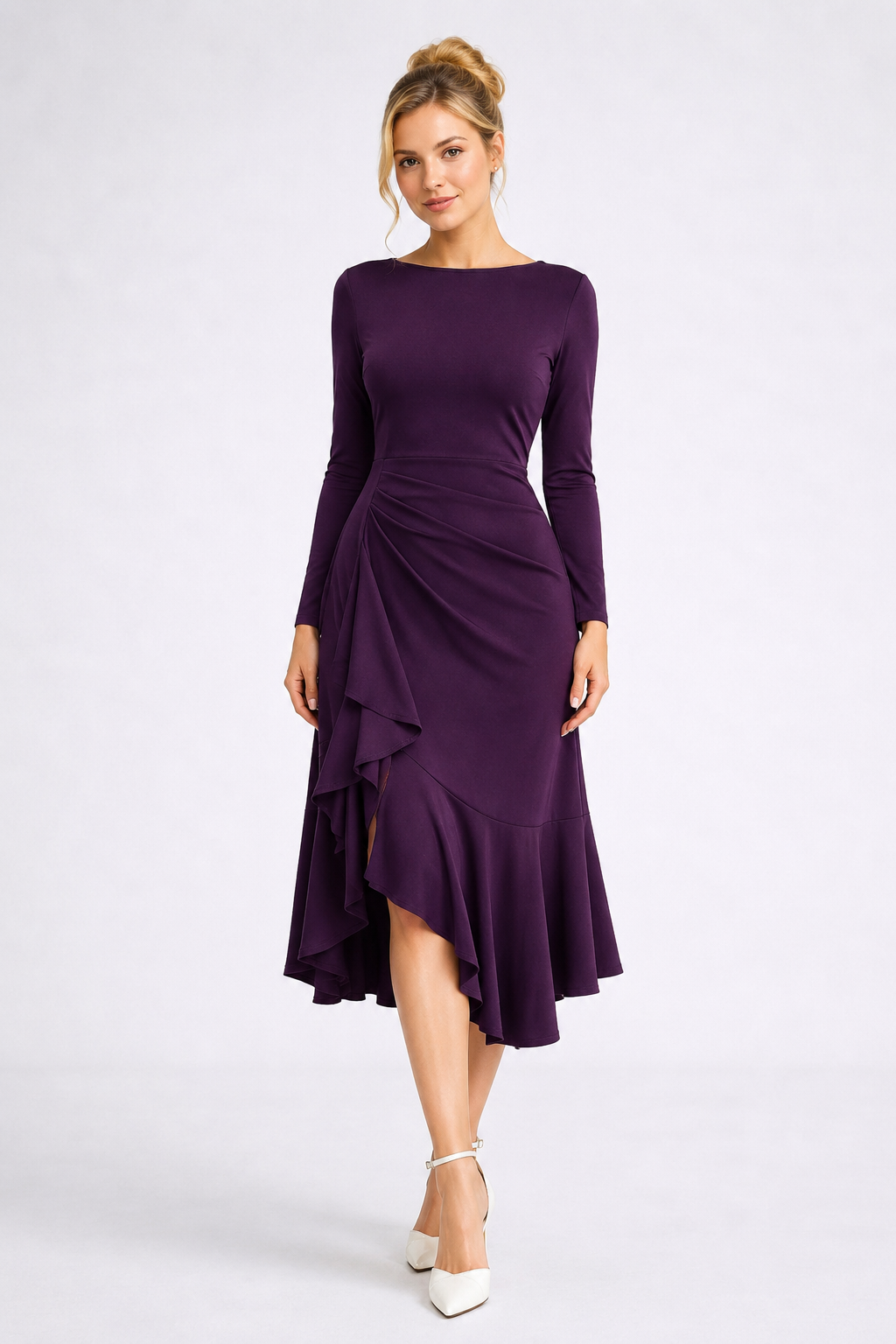 Amelia Ruffle Midi Dress