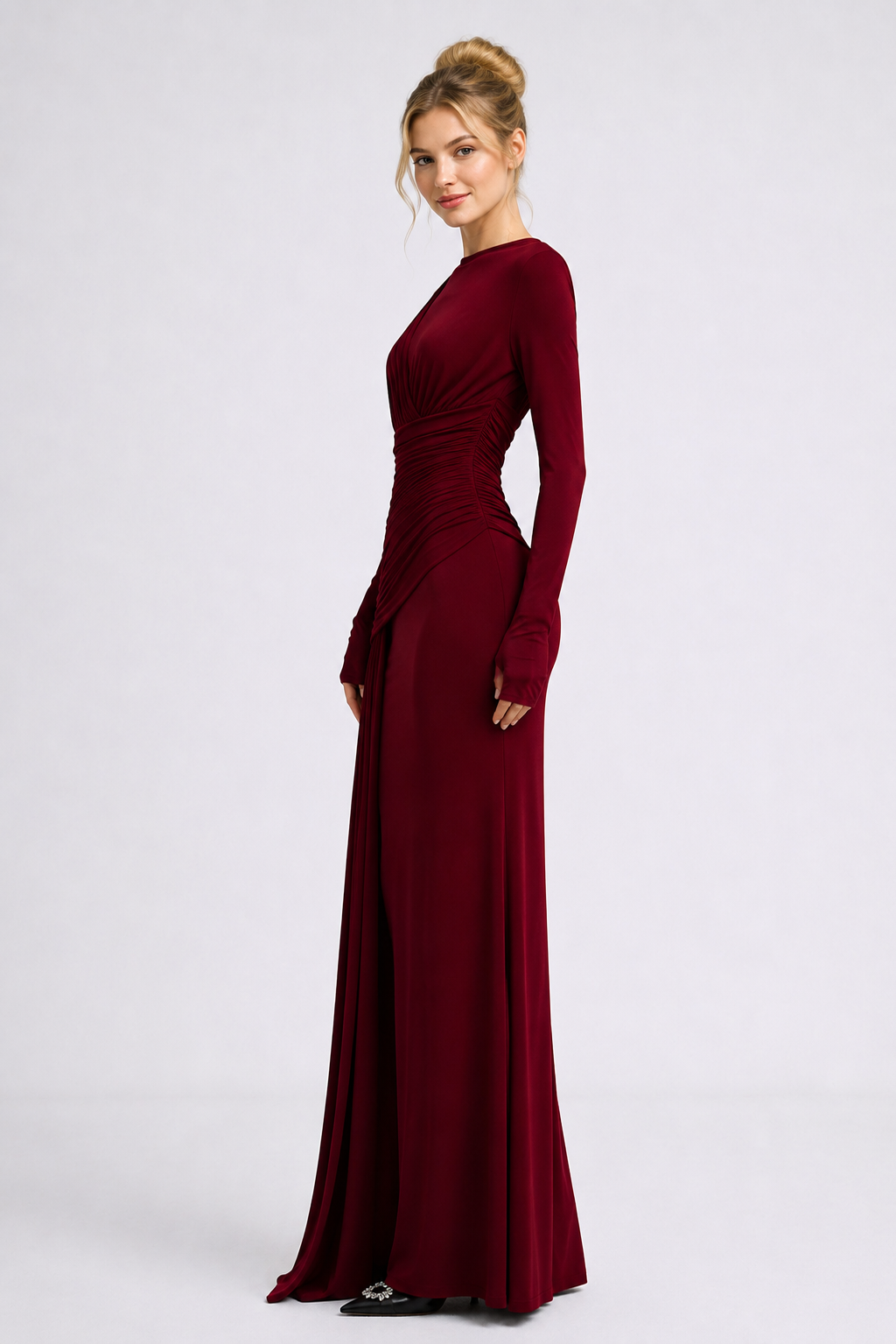 Elara Ruched Maxi Dress