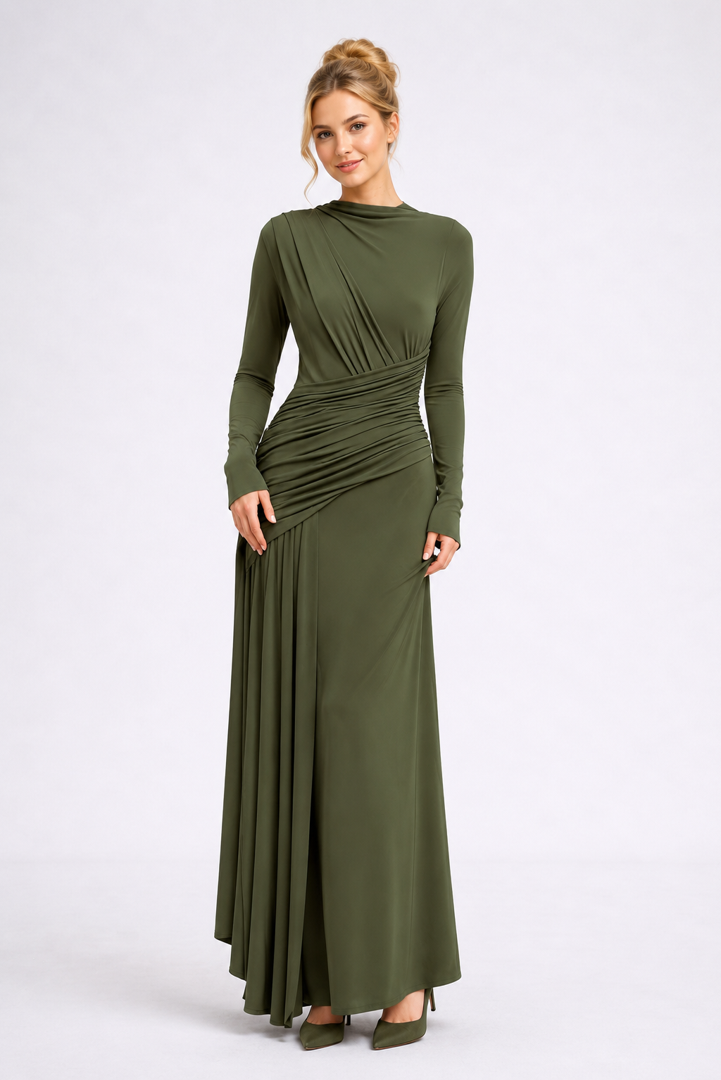 Elara Ruched Maxi Dress