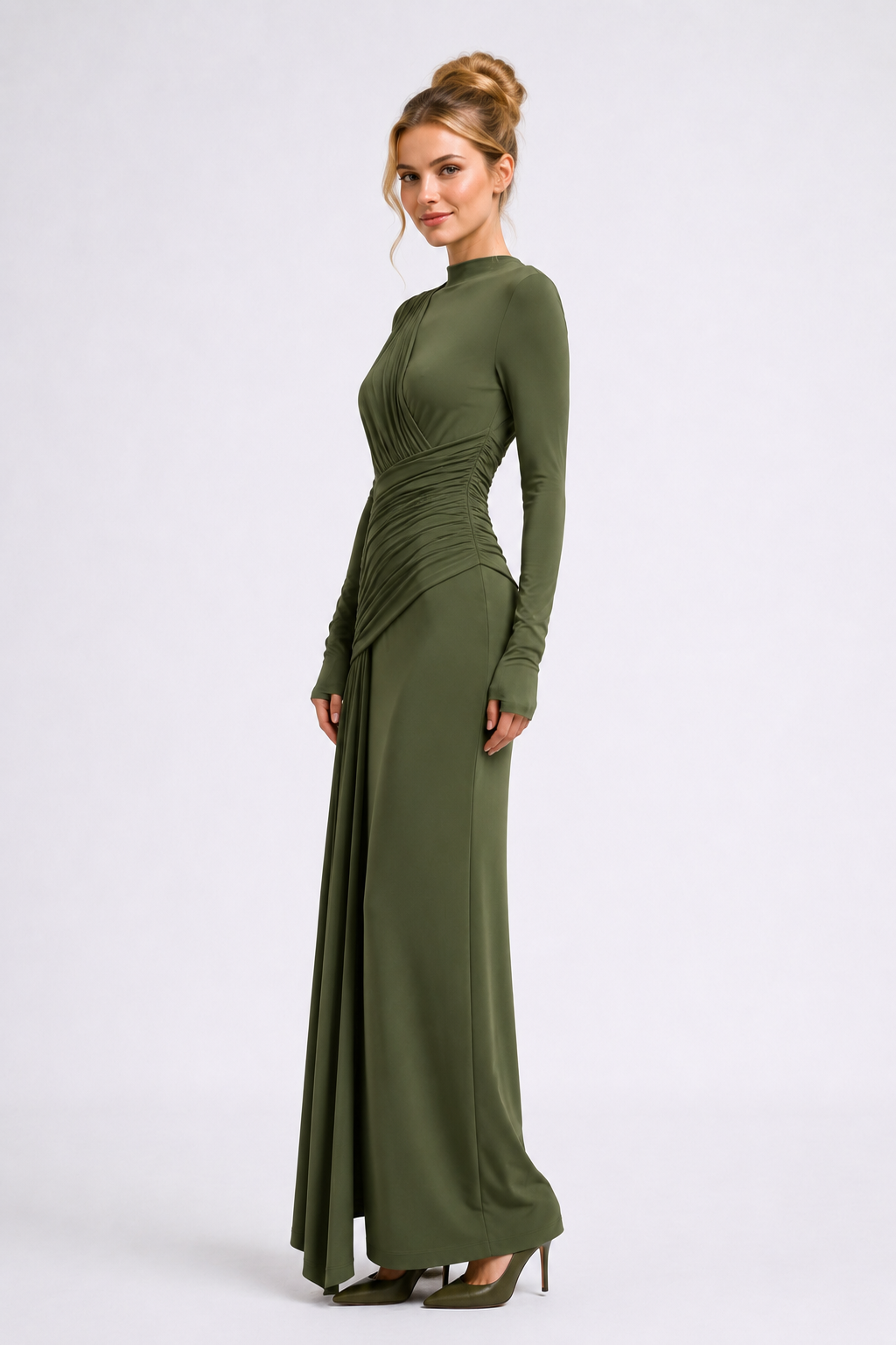 Elara Ruched Maxi Dress