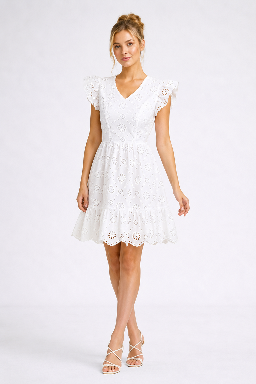 Isabella Eyelet Mini Dress