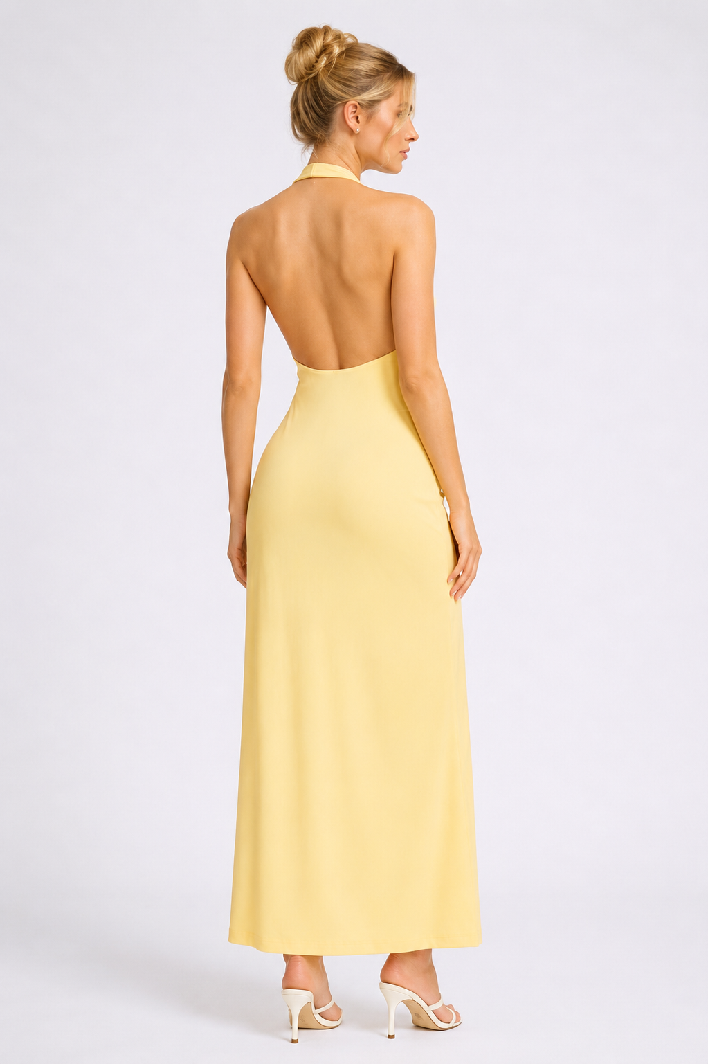 Valentina Ruched Halter Maxi Dress