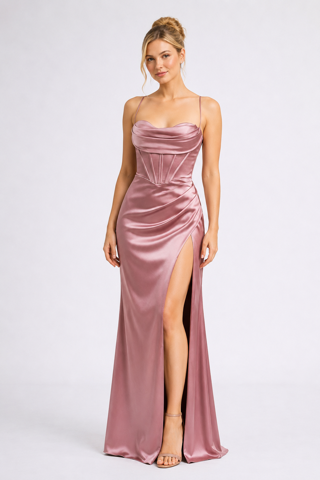 Celeste Satin Maxi Dress