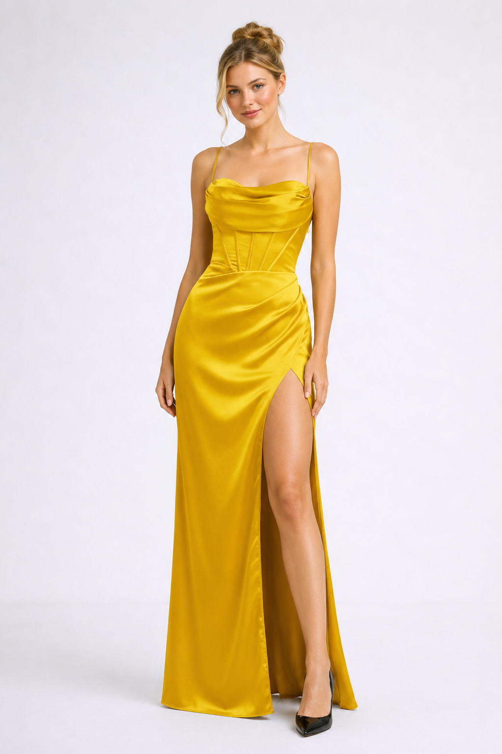 Celeste Satin Maxi Dress