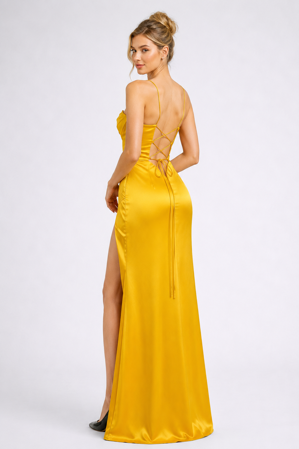 Celeste Satin Maxi Dress