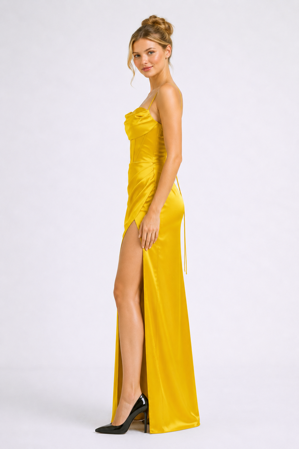 Celeste Satin Maxi Dress