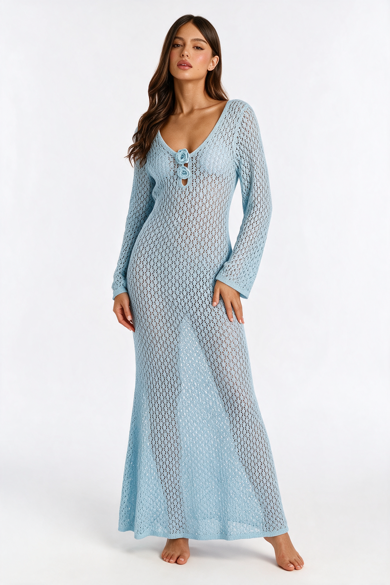 Santorini Crochet Cover-Up Dress