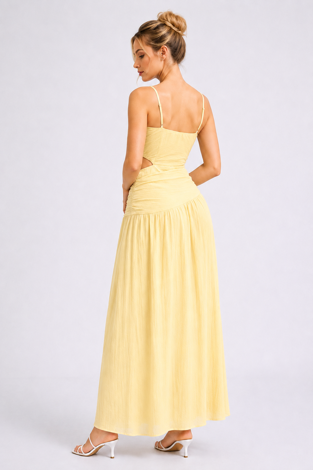 Vivienne One-Shoulder Midi Dress Yellow