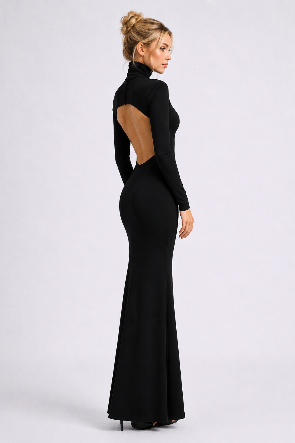 Noir Backless Maxi Dress